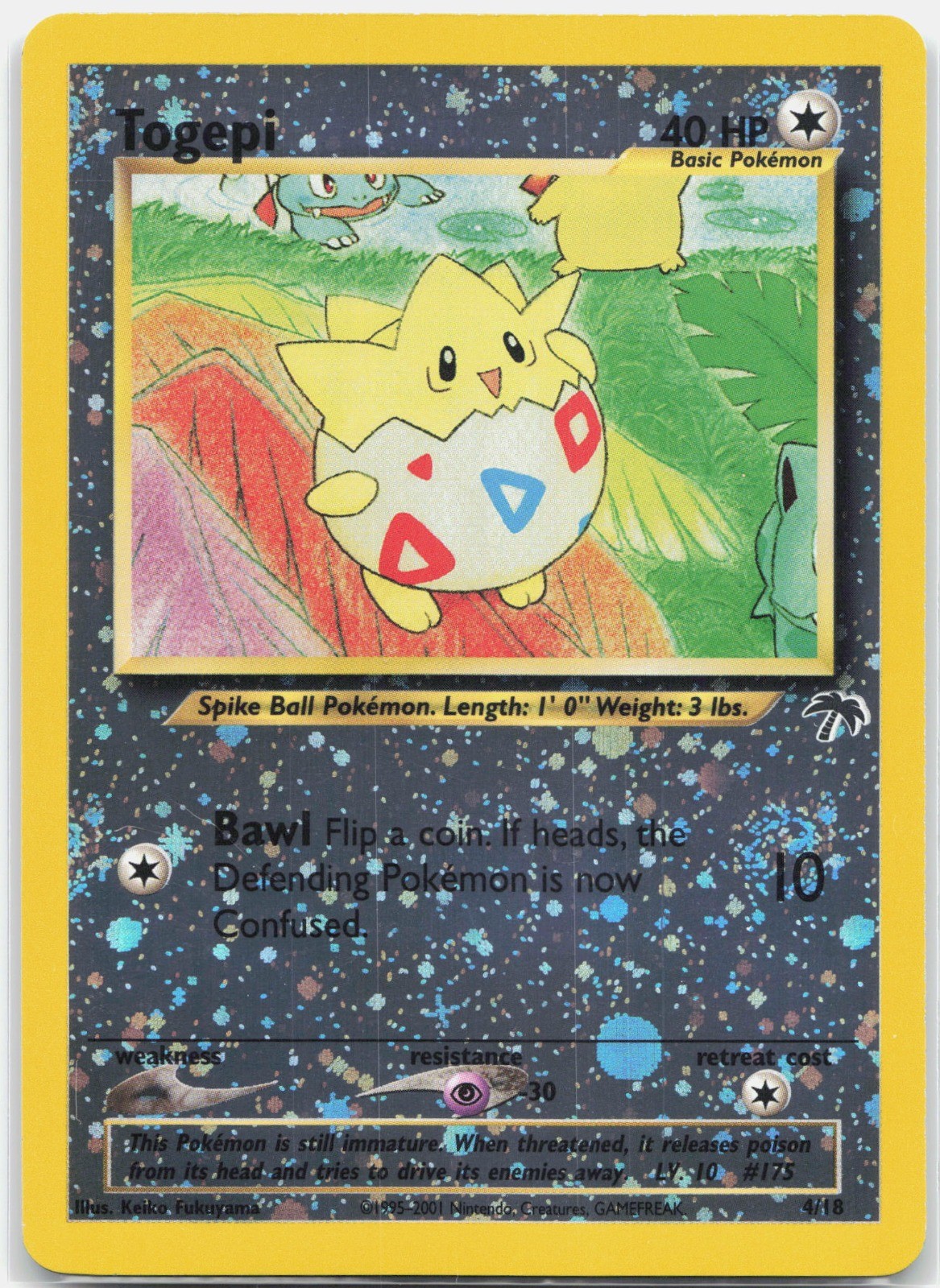 Togepi Promo Southern Islands SI Colorless Reverse Holo 04/18 2001 NM
