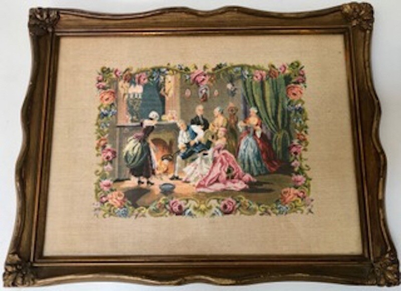 Rare Antique Matching Victorian Era Framed Tapestries - Circa 1930’s