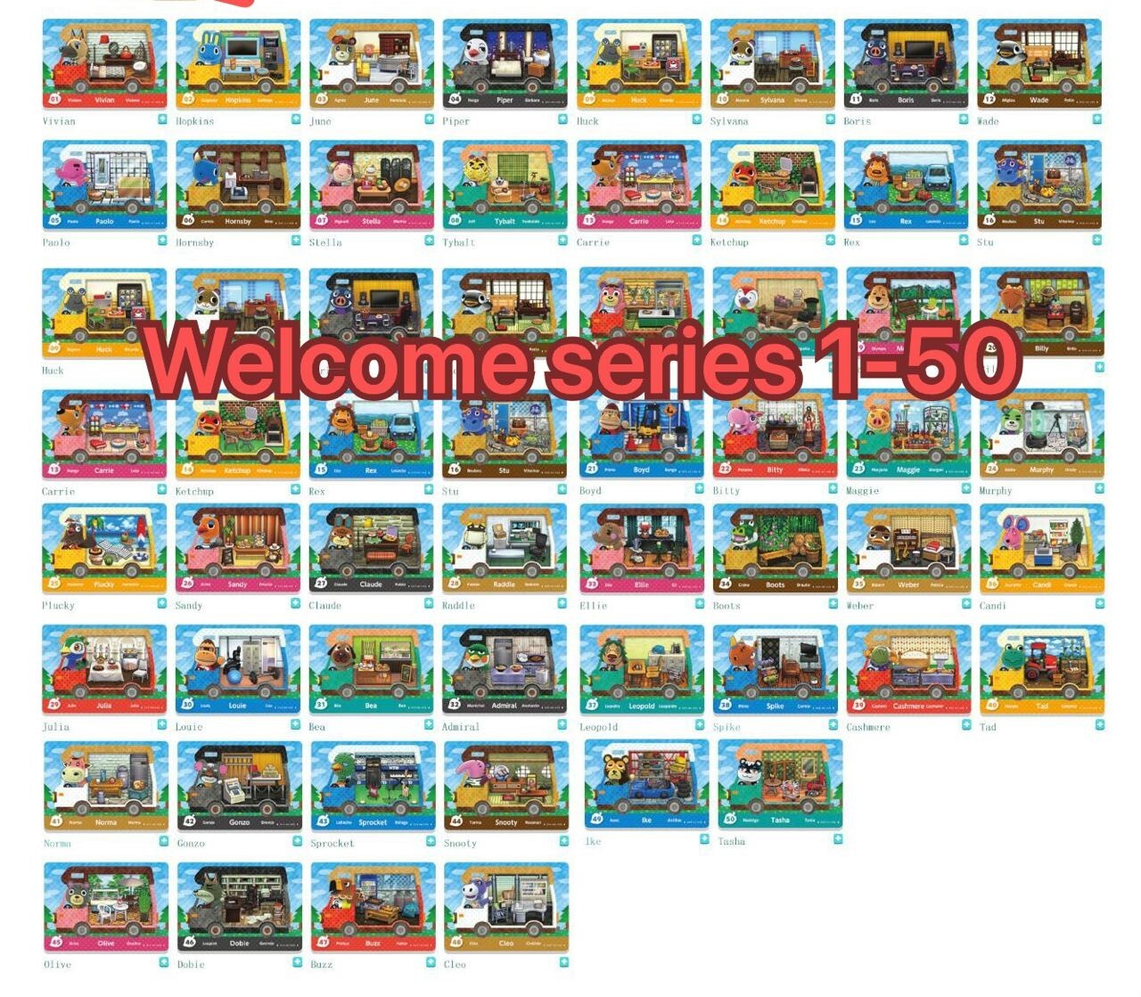 Villager Amiibo Animal Crossing New Horizon ALL 508pcs Sanrio RV Free stickers Villager Amiibo Animal Crossing New Horizon ALL 508pcs Sanrio RV Free stickers
