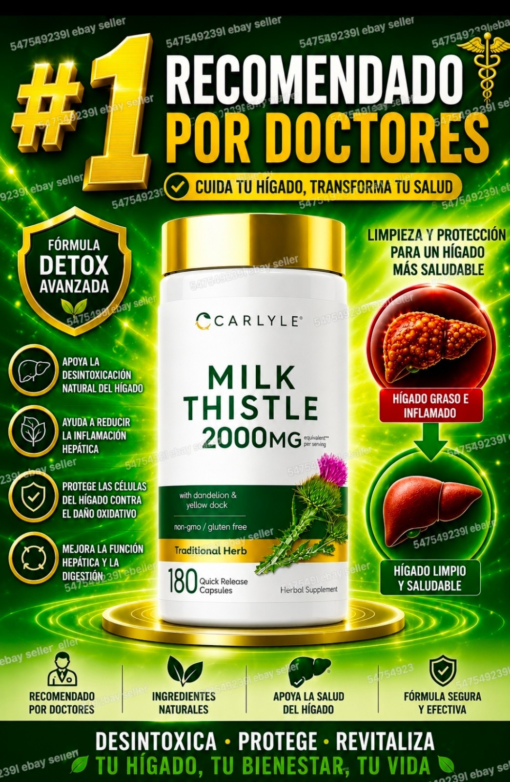 #1-180 Pastillas Recomendadas Para Limpiar El Higado Graso Inflamado Mal Aliento