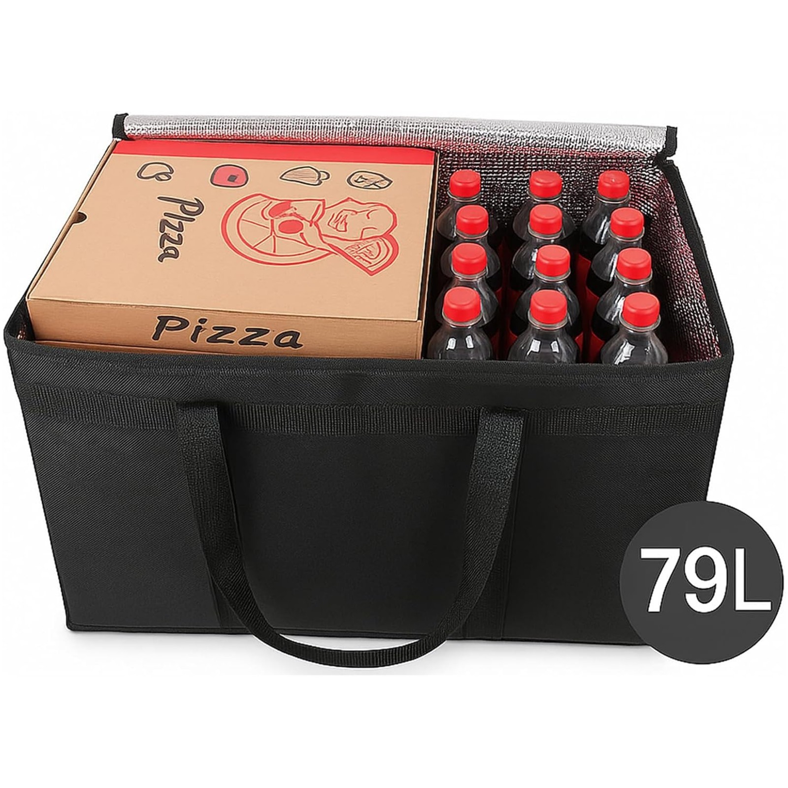Insulated Food Delivery Bag XXXL Insulated Reusable Grocery Cooler/Hot...