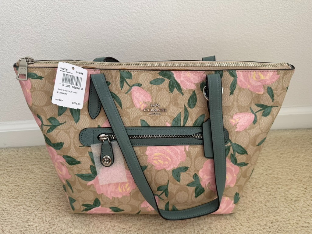 Coach Camo Rose Signature Taylor Tote – Style 31206 – Light Khaki/Blush – NWT