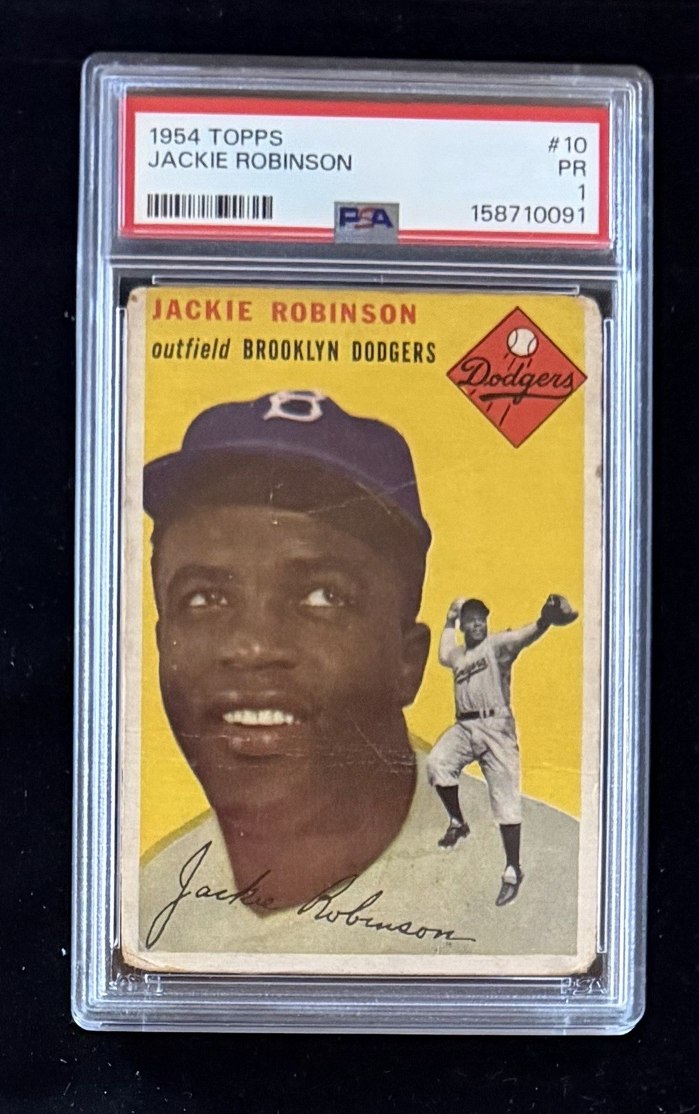 1954 Topps - #10 Jackie Robinson - PSA 1 (Newly Graded)