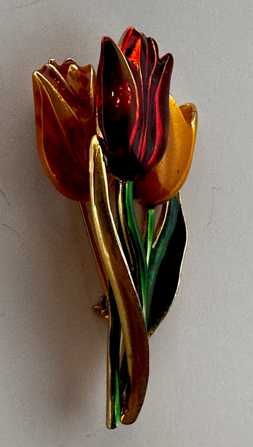Rare Vintage MFA Gold Tone Tulip Brooch 3309