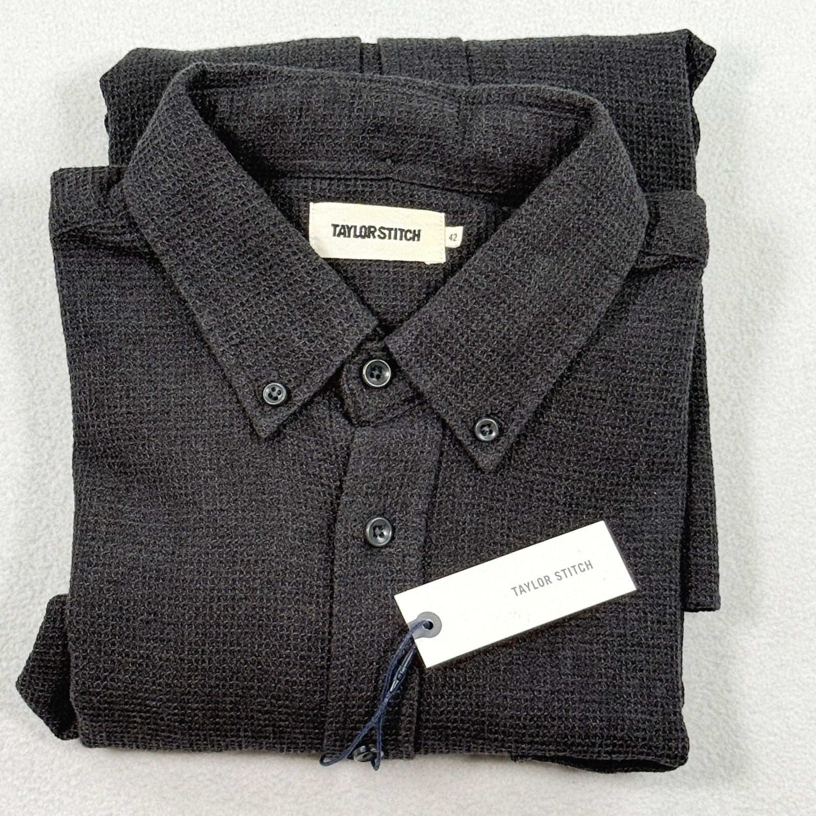 Taylor Stitch The Jack Coal Waffle Long Sleeve Shirt / Size 42 / New