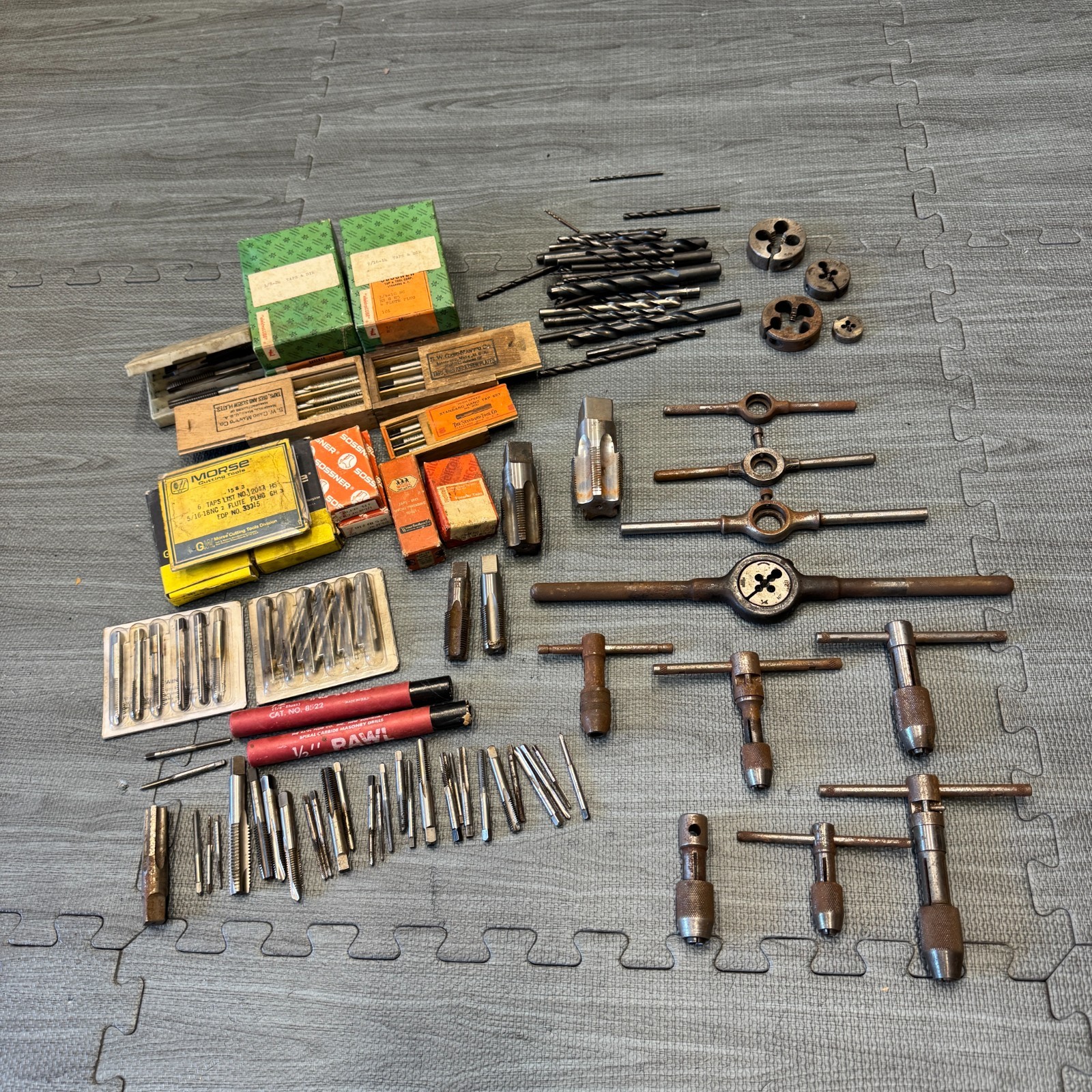 Vintage Greenfield Morse Tap & Die Set w/ Wrenches 125 Piece  LOT Machinist USA