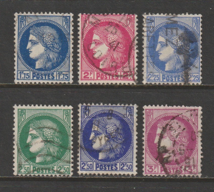 France, 1938-40 Regular Issue, Used, Ceres, Complete Set of 6