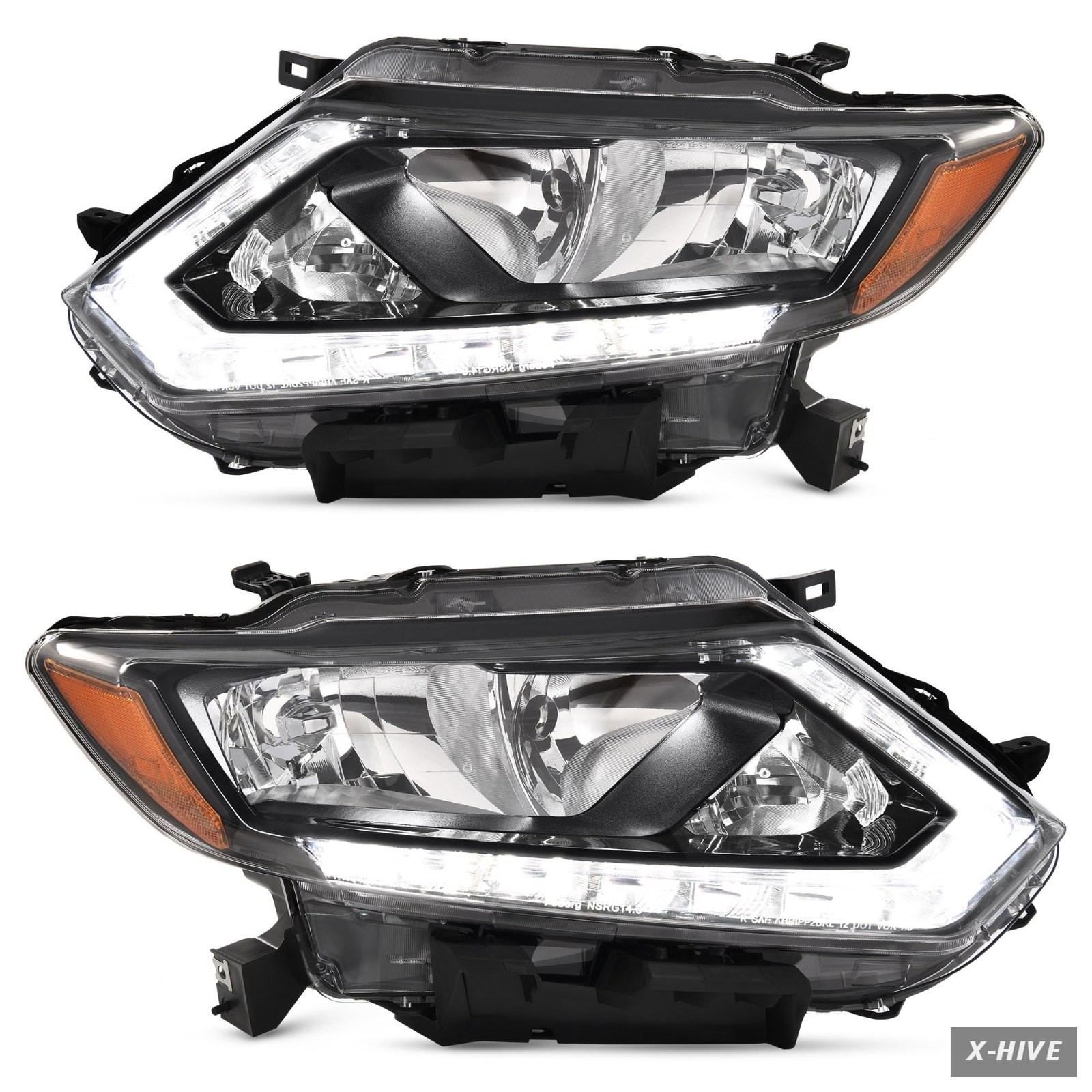 LED DRL Headlight Compatible with 2014-2016 Nissan Rogue Compatible with