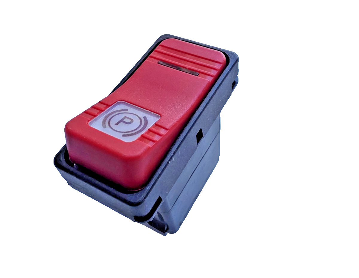 Carling Red Illuminated Parking Brake Rocker Switch P Symbol 6-Pin 20A NEW