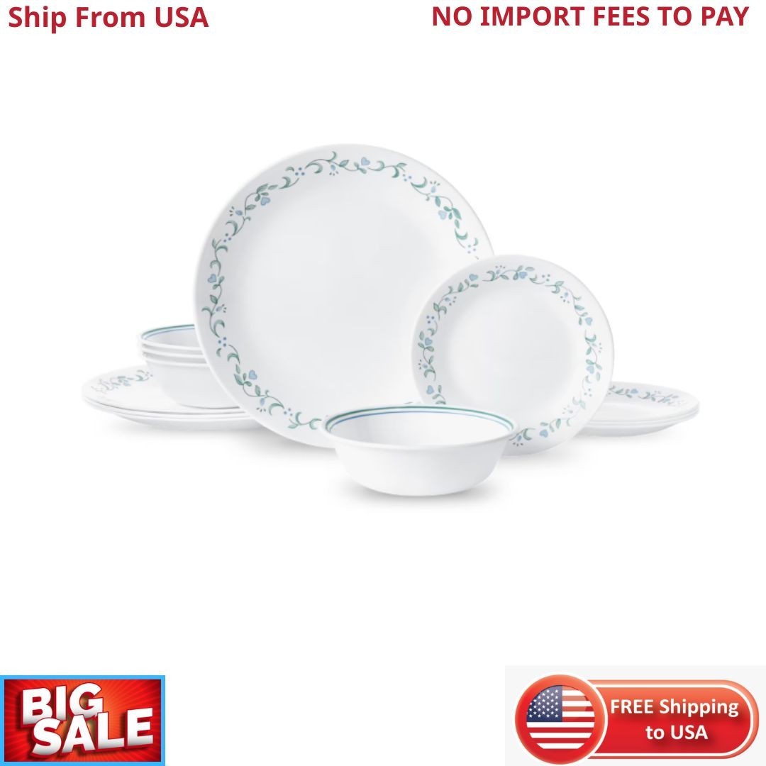 Corelle Country Cottage 12-Piece Glass Dinnerware Set (Service for 4) New