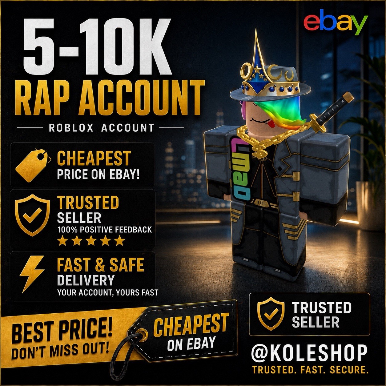 5-10K Rap ACCT | Cheapest on Market | READ DESC 💲 |