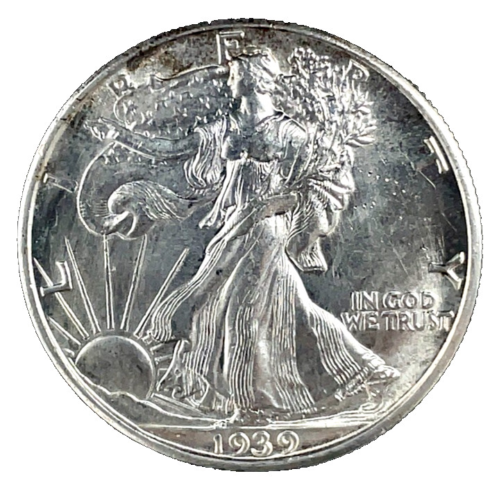 1939-D Walking Liberty Silver Half Dollar Uncirculated U.S 50c Coin # 32