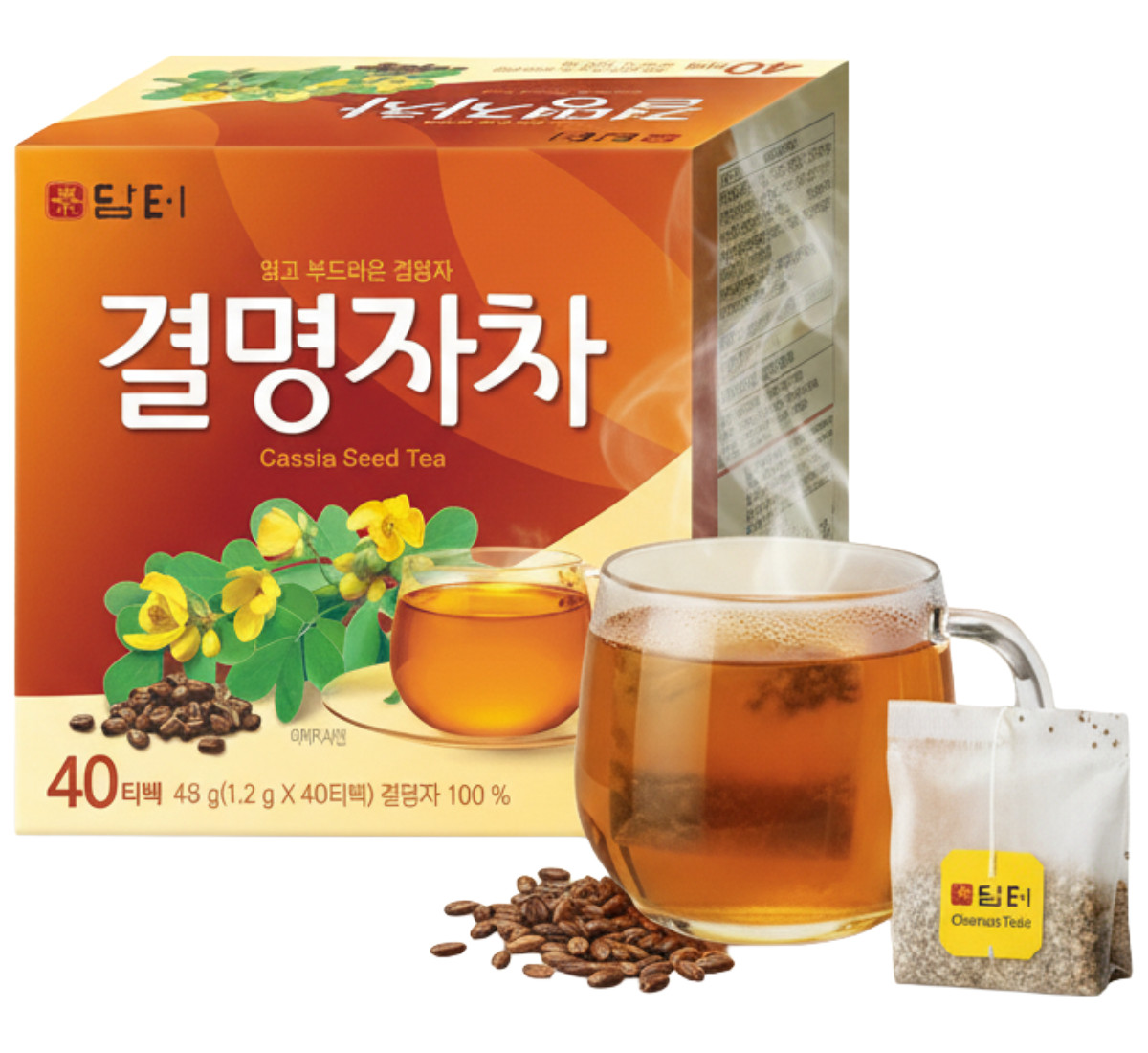 DAMTUH Korean Cassia Seed Tea 결명자차, Traditional Cassia Herbal Tea Bags DAMTUH Korean Cassia Seed Tea 결명자차, Traditional Cassia Herbal Tea Bags