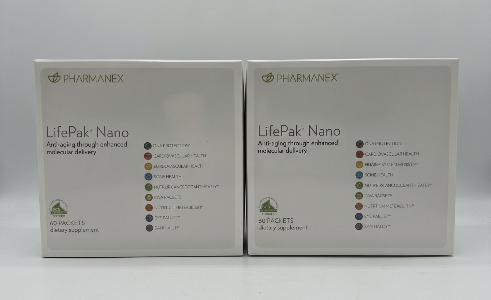 Nu Skin Pharmanex LifePak Nano 2 Pack 60 Packets Each New Sealed 08/2029 Exp
