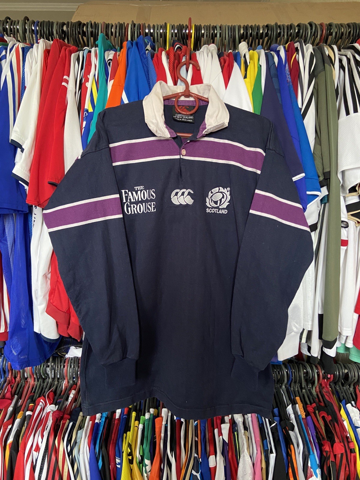 2000 2002 SCOTLAND RUGBY UNION SHIRT JERSEY LONG SLEEVE CANTERBURY sz L MEN 