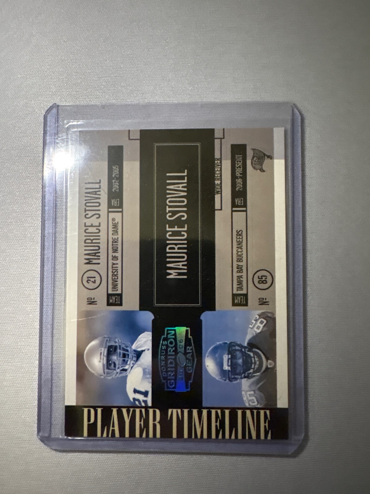 2006 Donruss Gridiron Gear #PT-33 Maurice Stovall Player Timeline Platinum #/25