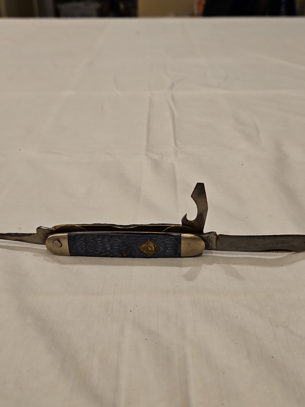 Vintage Camillus NY USA 1885 Official Cub Scout 3-Blade Blue Pocket Knife