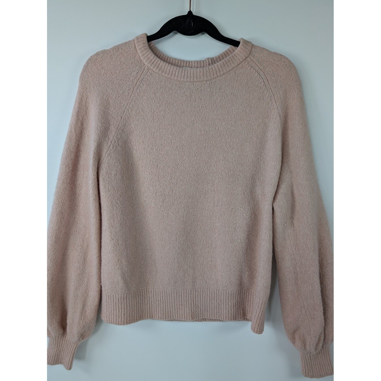 Wilfred Aritzia Blush Pink Raglan Balloon Sleeve Knit Sweater