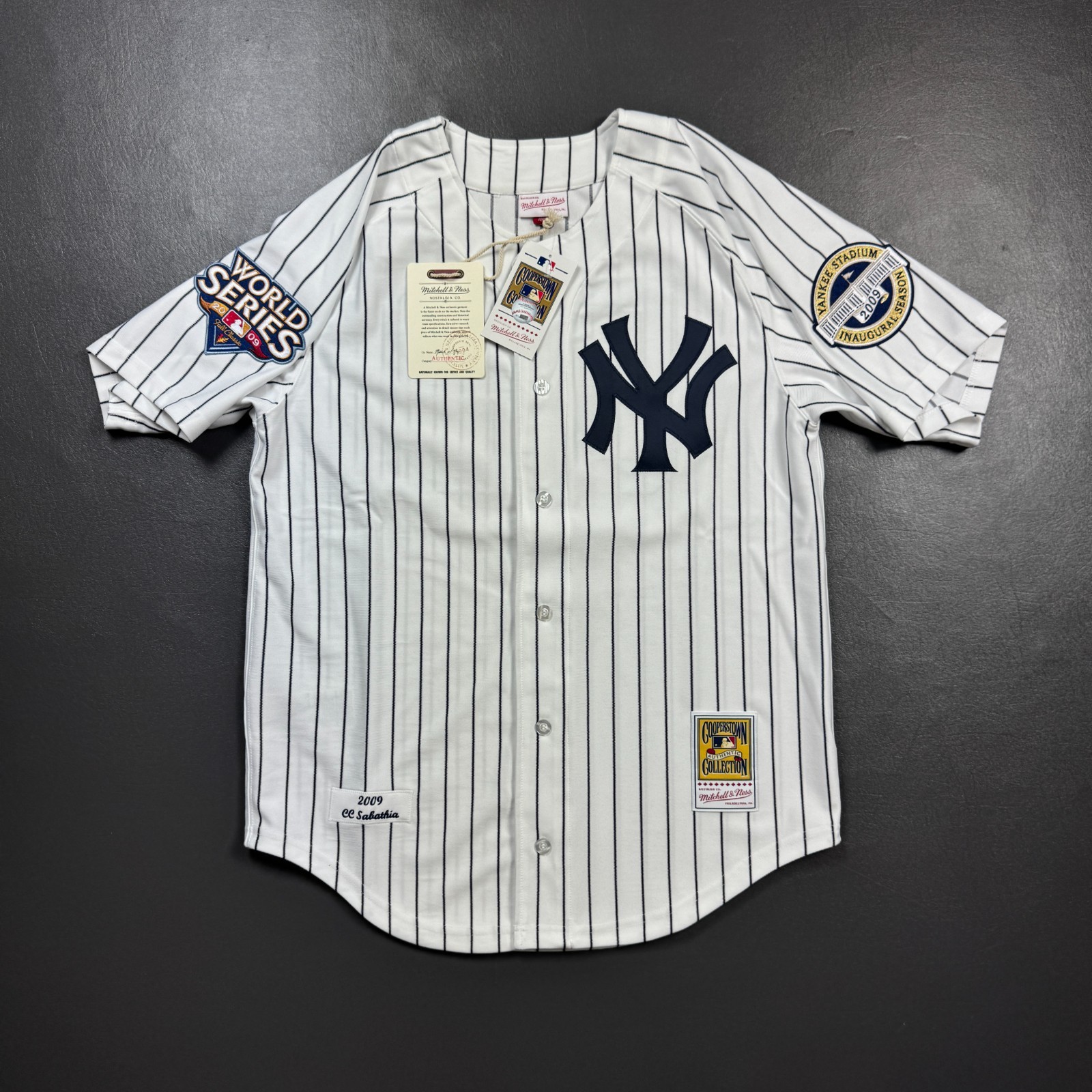 100% Authentic CC Sabathia Mitchell Ness 2009 World Series Yankees Jersey 48 XL