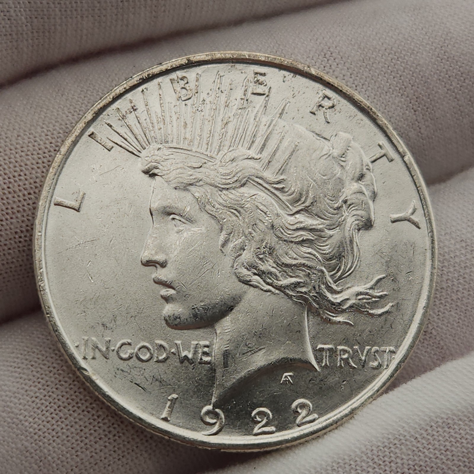 1922 D Peace Silver Dollar $1 US Coin San Francisco Better Date Unc BU Pd22cEx