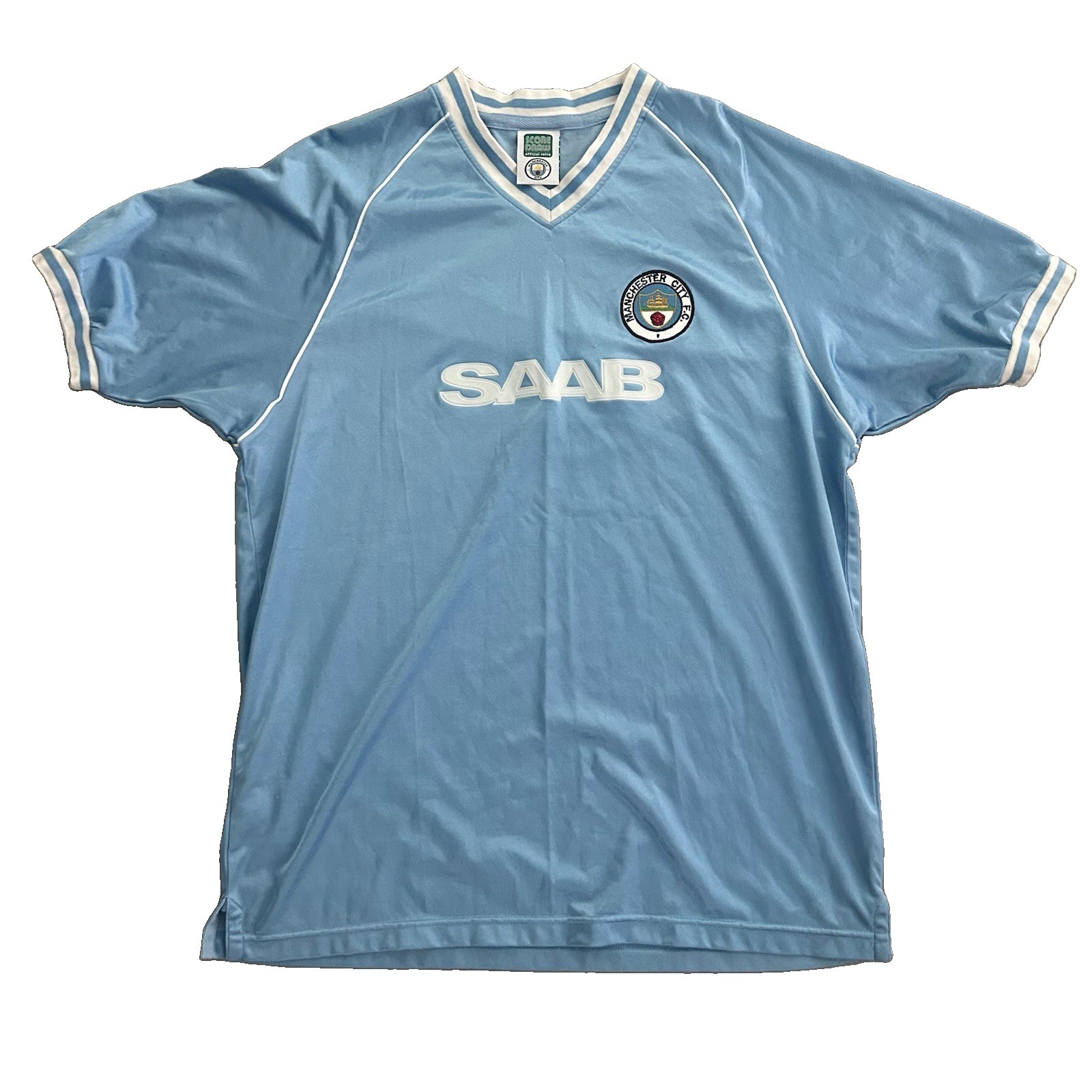 Manchester City 1983 Home Football Shirt Retro Score Draw Soccer Jersey Size XXL