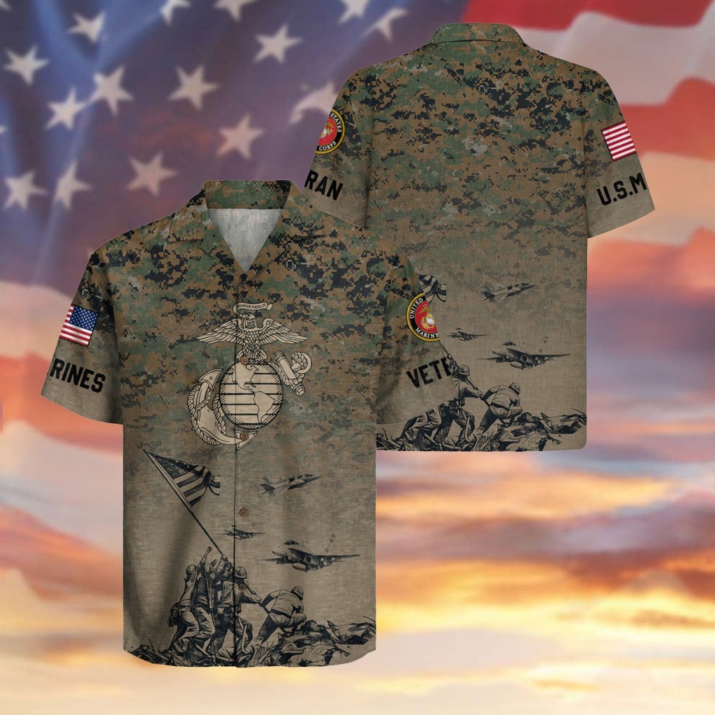 Eagle USMC Veteran 250 Hawaiian Shirt