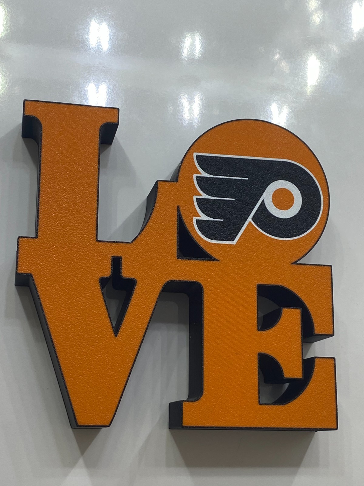 Philadelphia Flyers LOVE L-O-V-E Sign 3D Print Philly Sports Logo Shelf Decor Philadelphia Flyers LOVE L-O-V-E Sign 3D Print Philly Sports Logo Shelf Decor