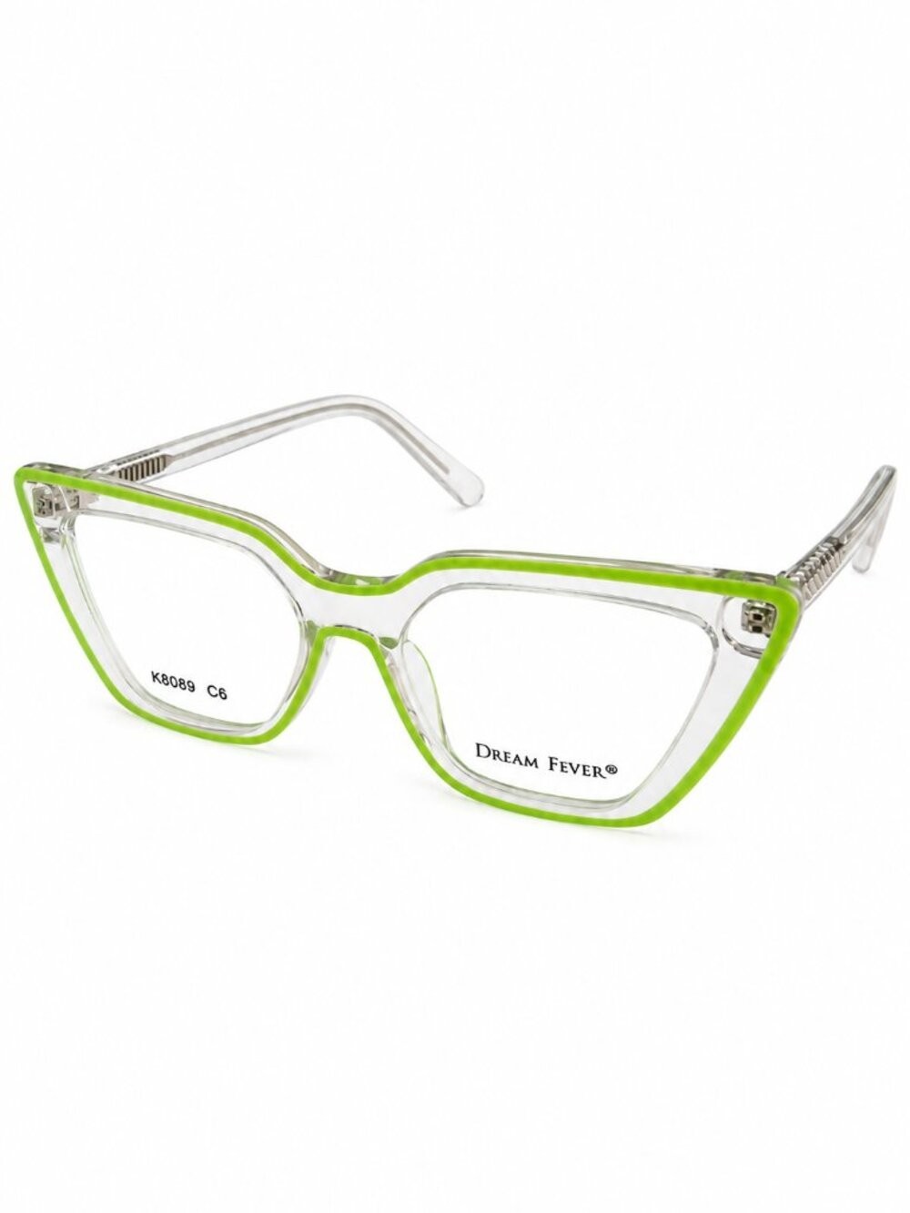 Dream Fever K8089 C6 Lime Green/Clear Eyeglass Frames 53-17-142 Dream Fever K8089 C6 Lime Green/Clear Eyeglass Frames 53-17-142
