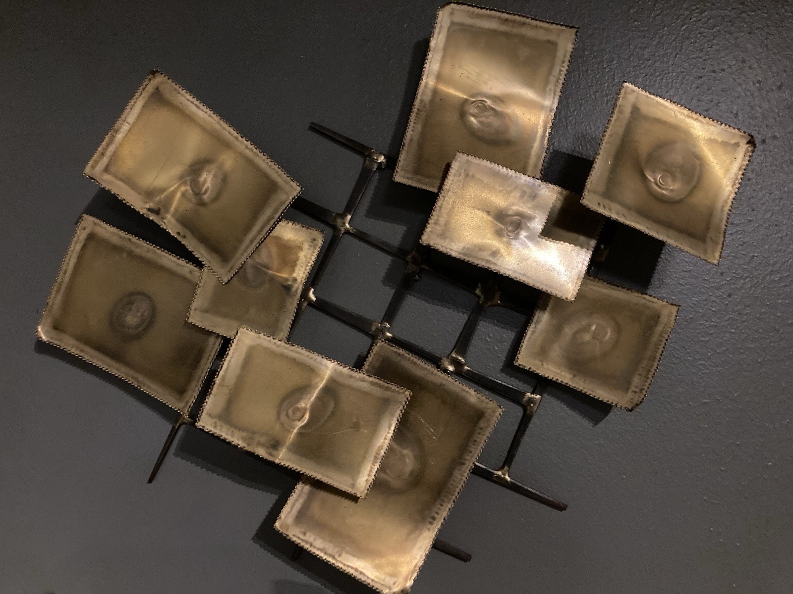 VTG MCM Brass Art Piece