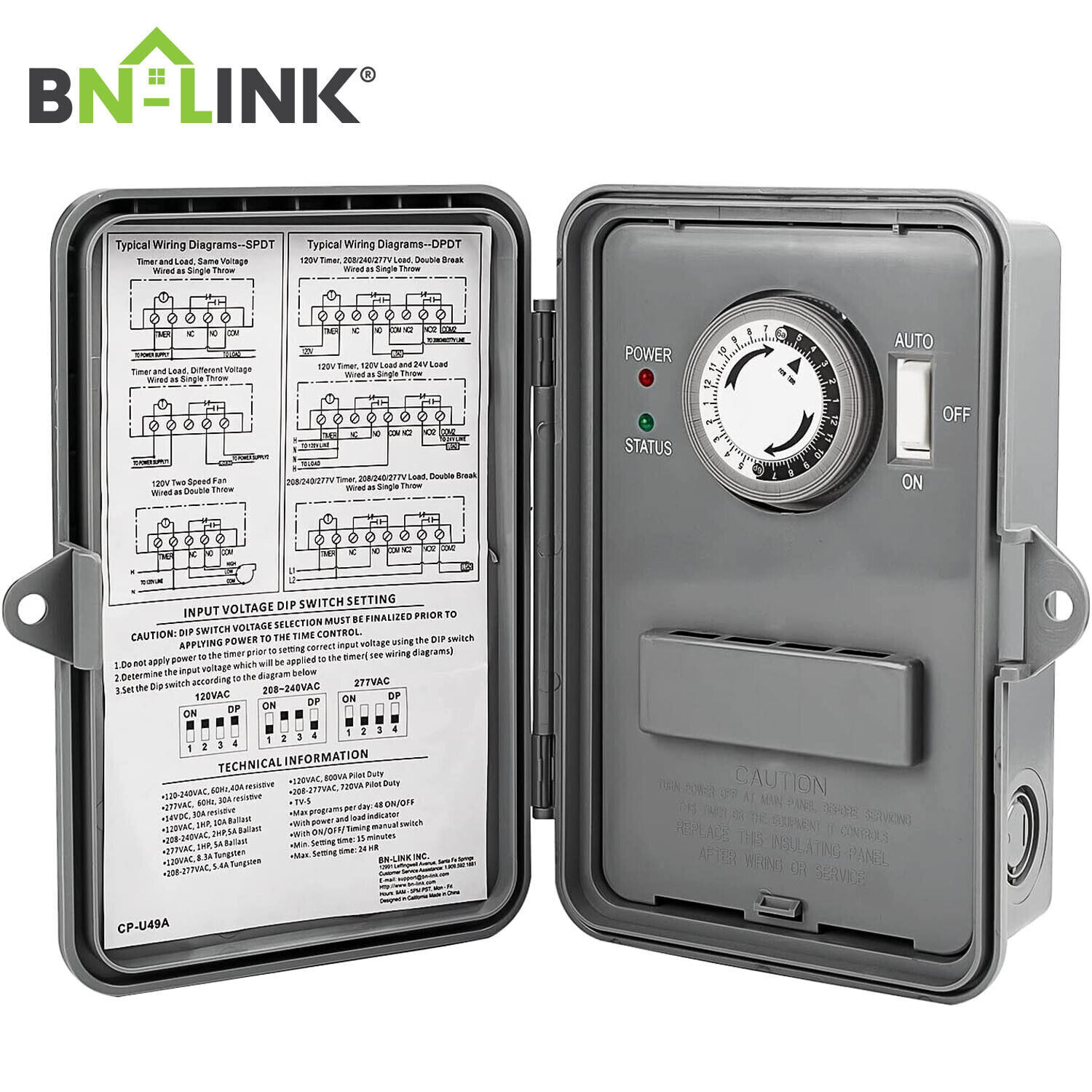 BN-LINK 24Hr Programmable Pool Pump Timer Mechanical Box Heavy Duty For Pool BN-LINK 24Hr Programmable Pool Pump Timer Mechanical Box Heavy Duty For Pool