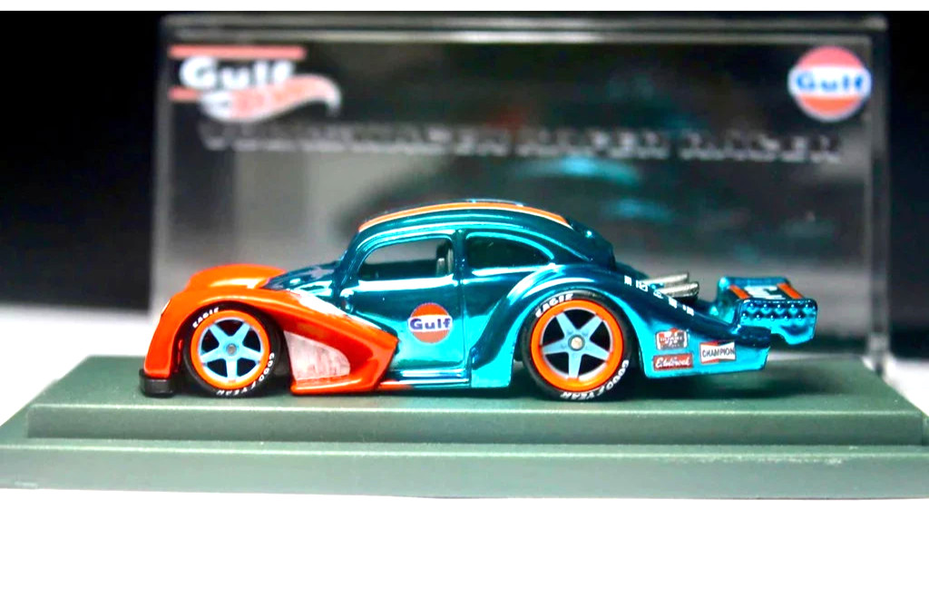 NEW Hot Wheels VW Kafer Racer CUSTOM Blue Spectraflame Gulf Rubber With Case