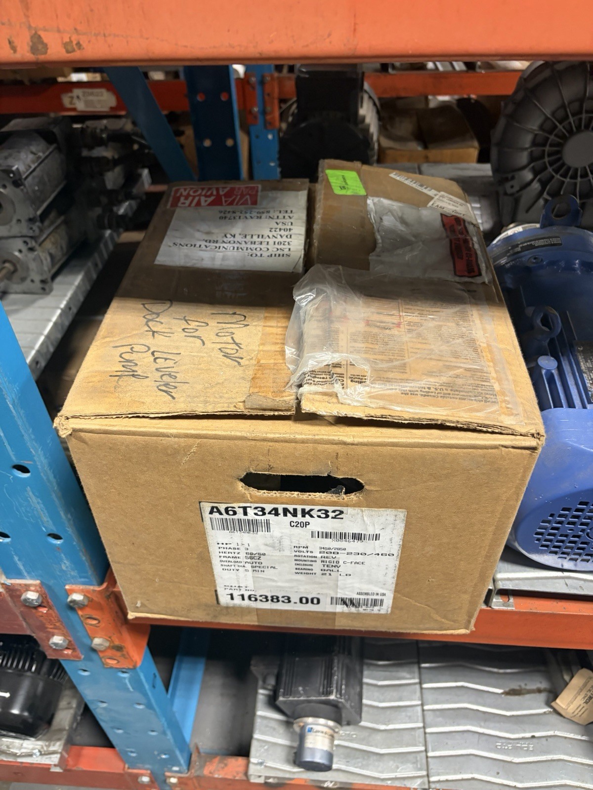 NEW Leeson A6T34NK32 116383.00 WattSaver 3PH Motor 3450/2850 RPM C20P