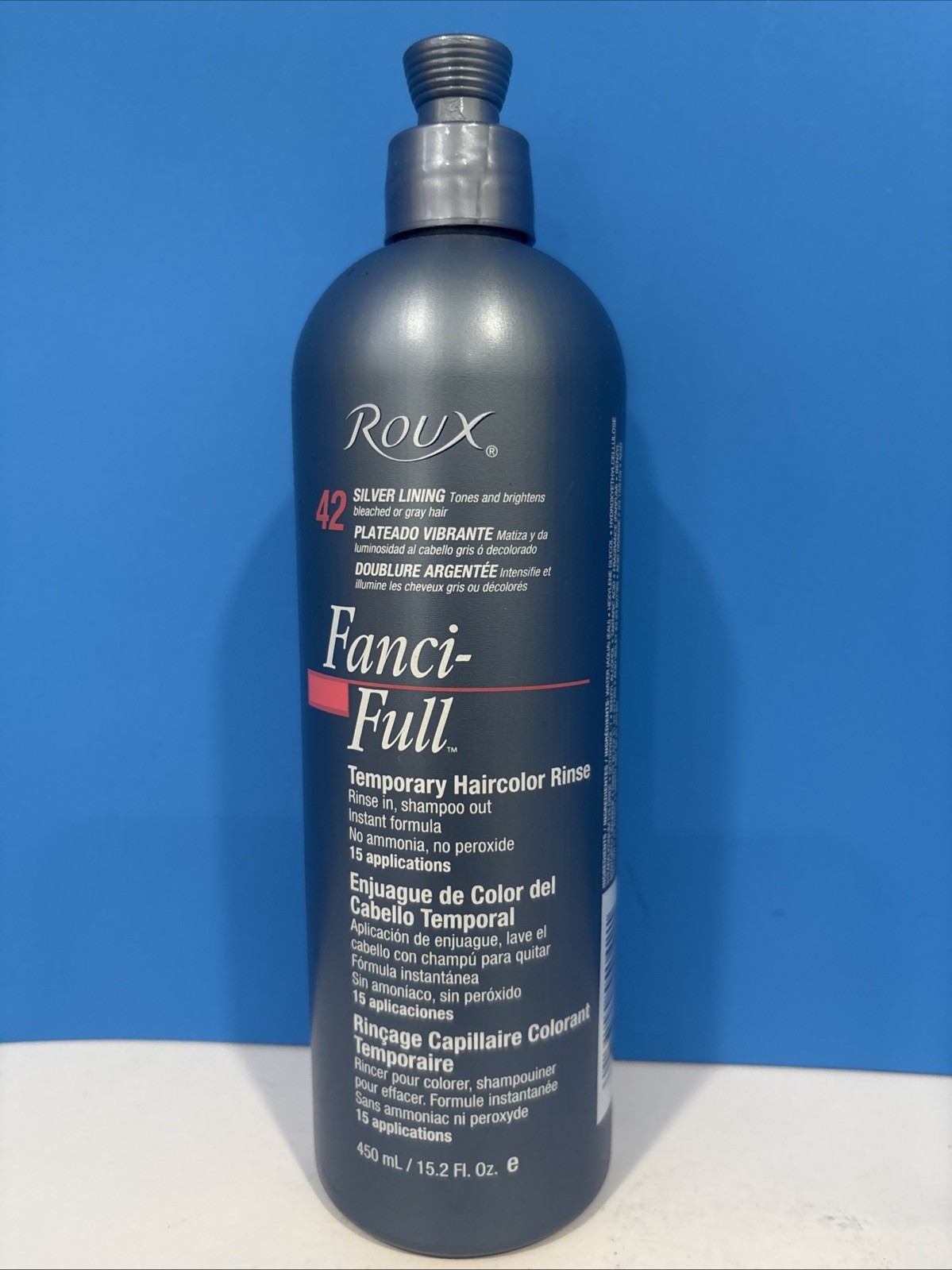ROUX FANCI FULL TEMPORARY HAIRCOLOR RINSE 15.2 Fl. Oz. / 450ml #42 SILVER LINING