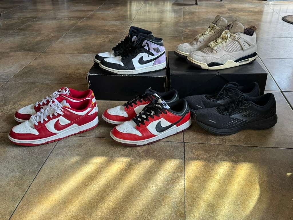 Men\'s Shoe Bundle, Some Used Pair Of Shoes, Jordan, Nike and Brooks, Sizes Dm