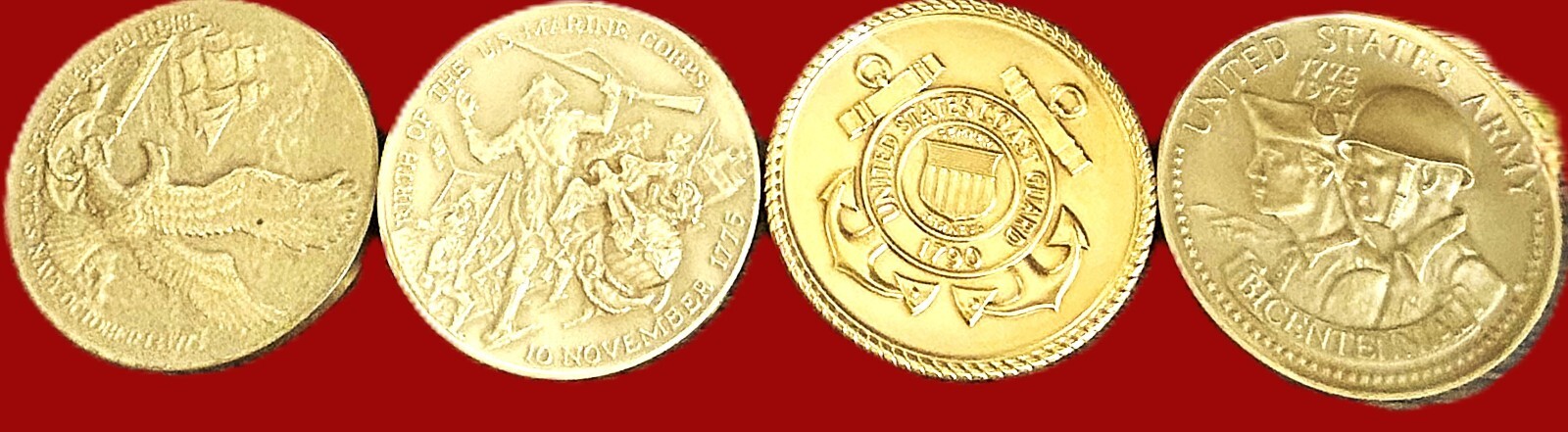 U.S. MINT MILITARY BICENTENNIAL 4-MEDAL SET - 50% OFF CURRENT MINT PRICE