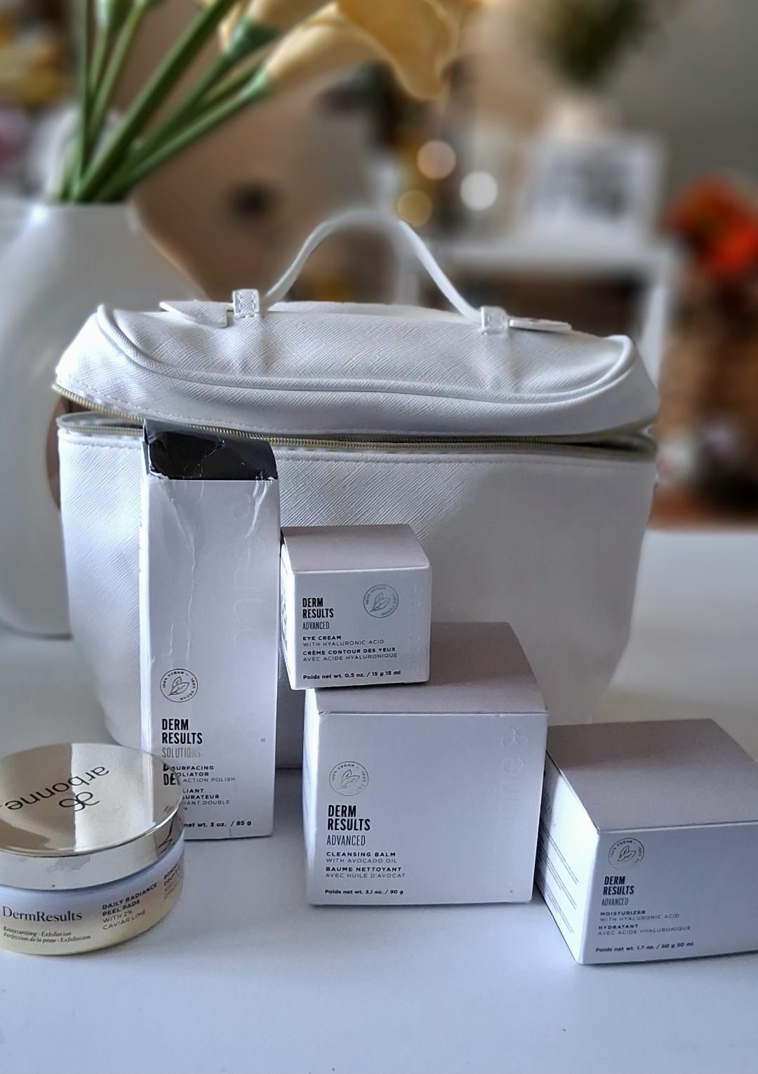 NEW ARBONNE FULL SIZE 4 PC DERM RESULTS ADVANCED + CASE + BONUS PEEL PADS