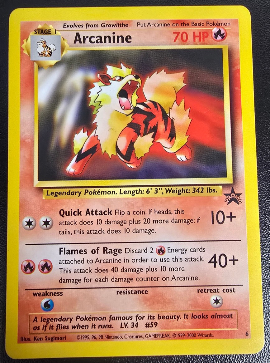 Arcanine #6 Promo Pokemon Card
