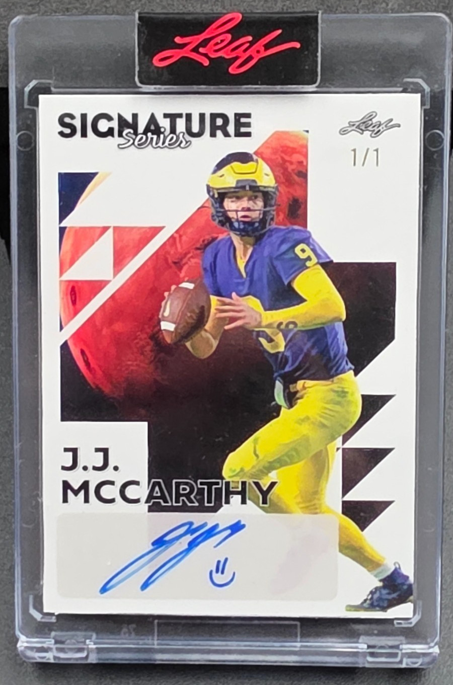🔥J.J. McCarthy 2023 Leaf Signature Series 1/1 Auto 🔥 Sealed Exchange #BAJJM QB