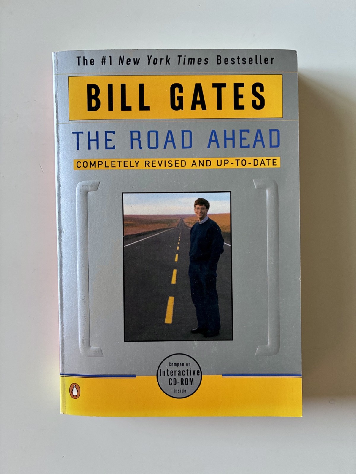 Bill Gates SIGNED Road Ahead Revised Ed Paperback w/ CD-ROM Penguin 1996