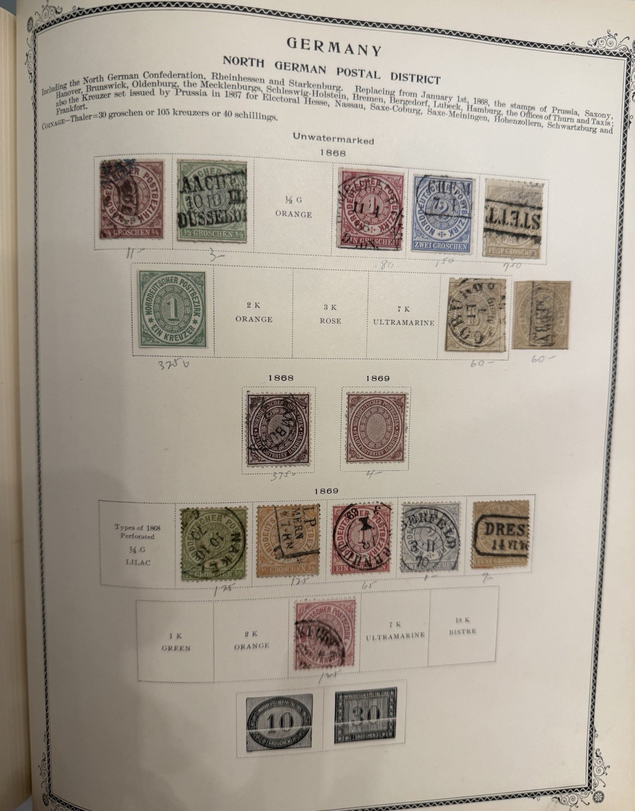 GERMANY North German Postal District Stamps 1868 And 1869 Used 
