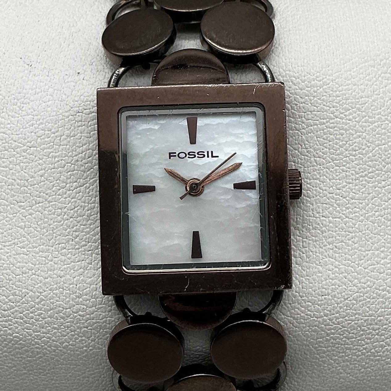 Fossil F2 Womens Watch 21mm MOP Dial Brown Bracelet ES-1716 New Battery 7\