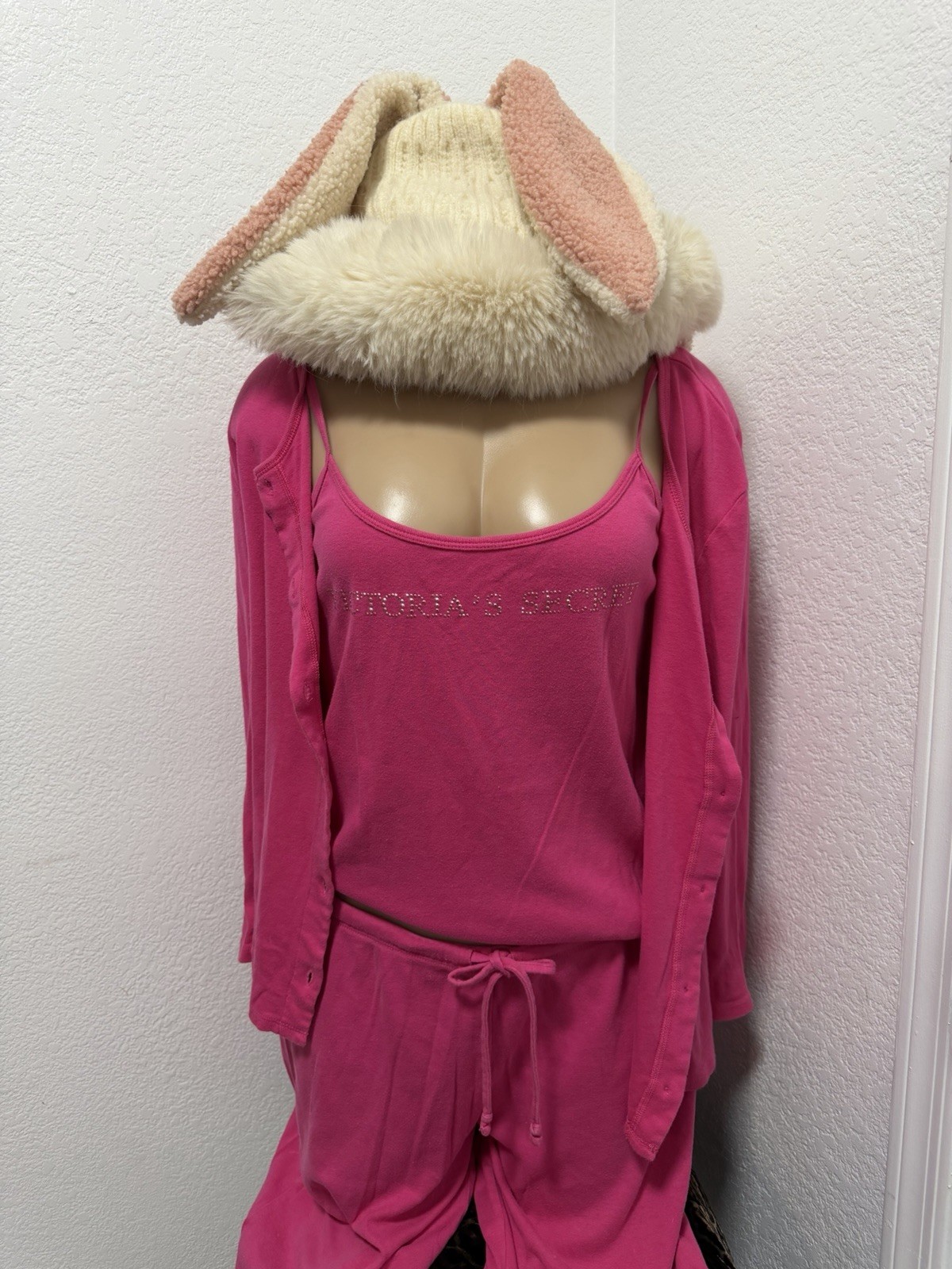 Vintage 2005 Victoria’s Secret Hot Pink 3-Piece Lounge Set RARE Size Medium