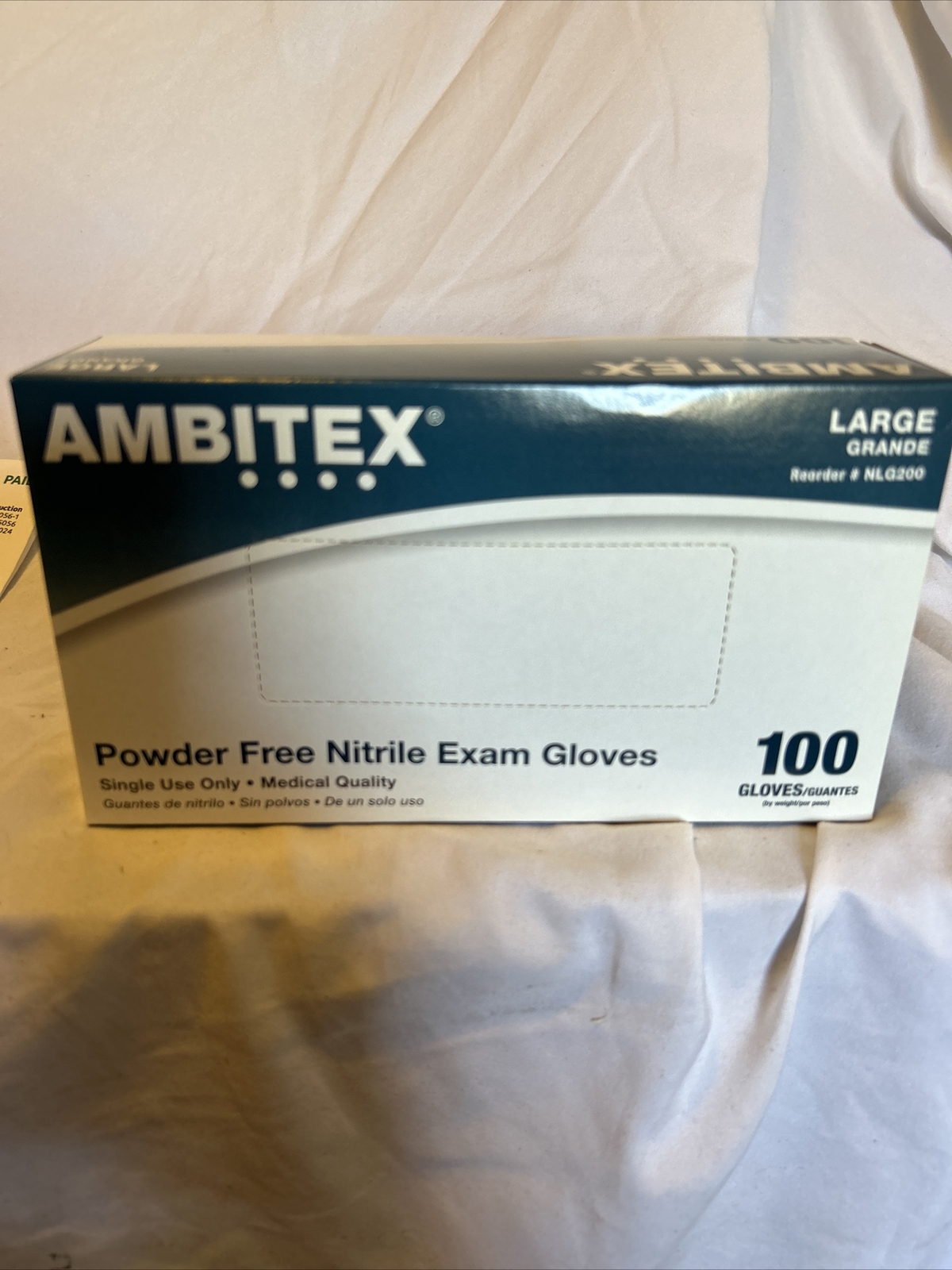 Ambitex NLG400 Nitrile Large Disposable Gloves Box - 100 Pieces