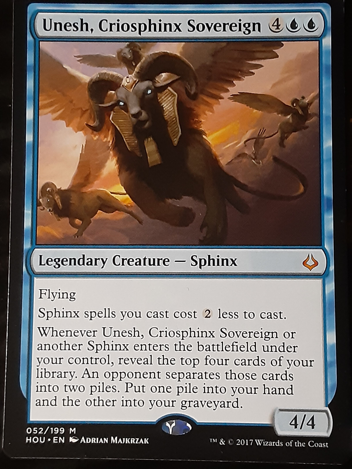 Unesh Criosphinx Sovereign , Hour of Devastation ,Light play, MTG ,FREE SHIPPING