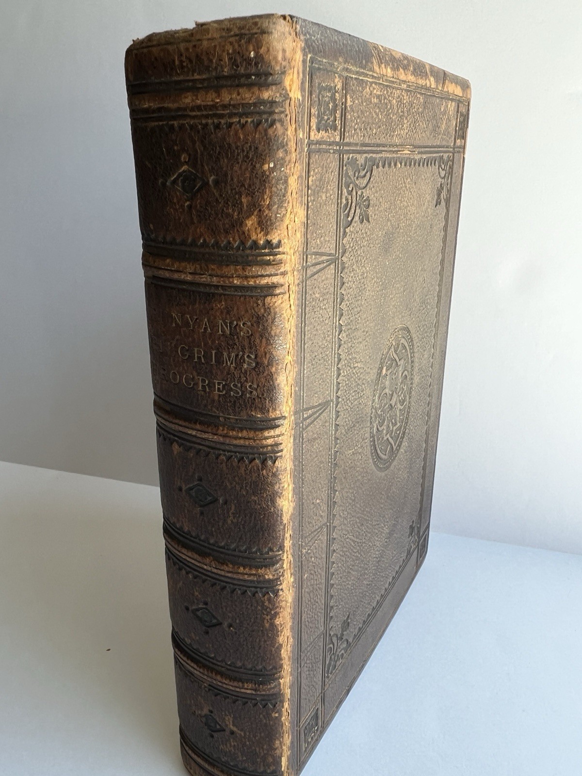 John Bunyan's Pilgrim's Progress Vintage Leather Hardcover Antique 1850 Bogue John Bunyan's Pilgrim's Progress Vintage Leather Hardcover Antique 1850 Bogue