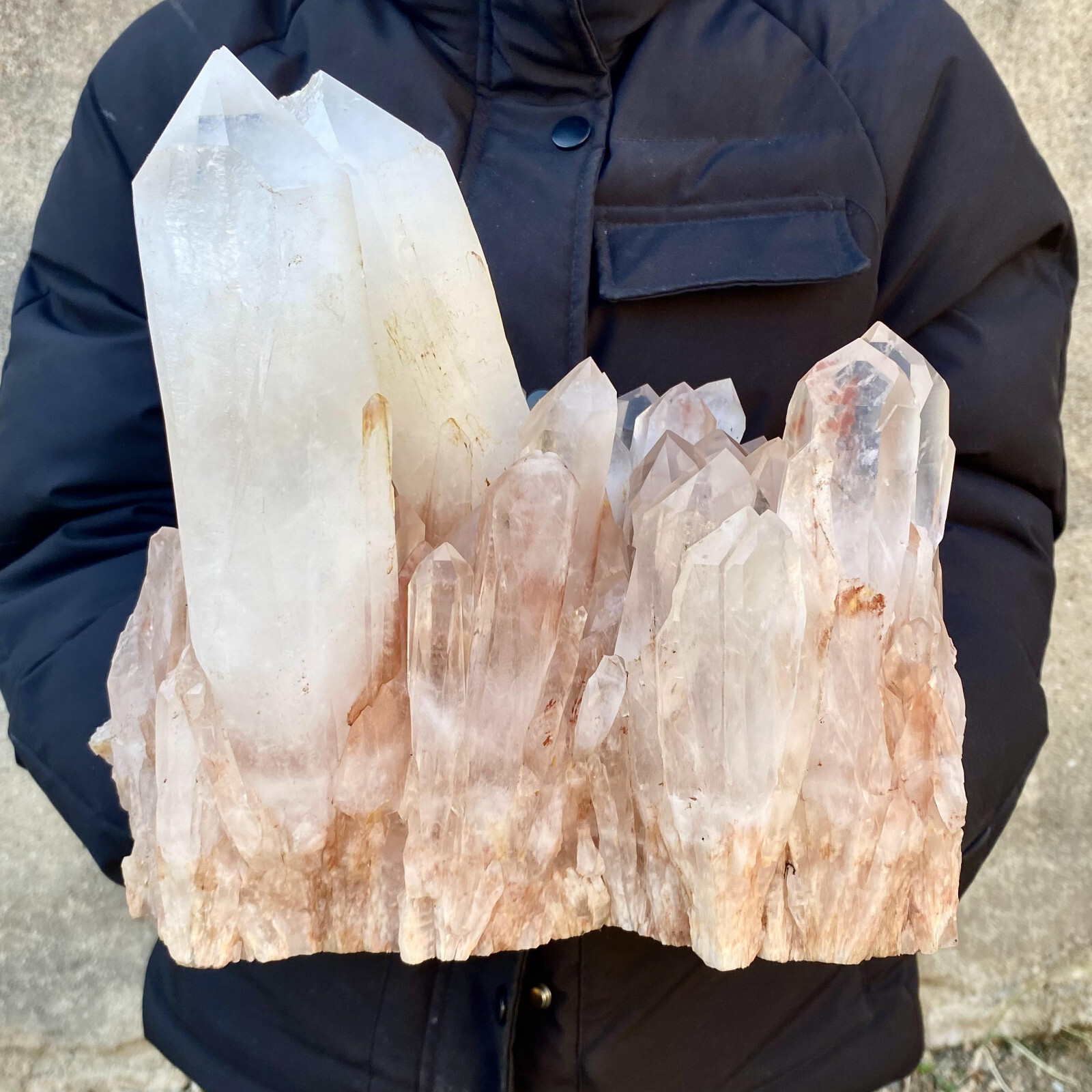 18.5LB A+++Large Natural white Crystal Himalayan quartz cluster /mineralsls