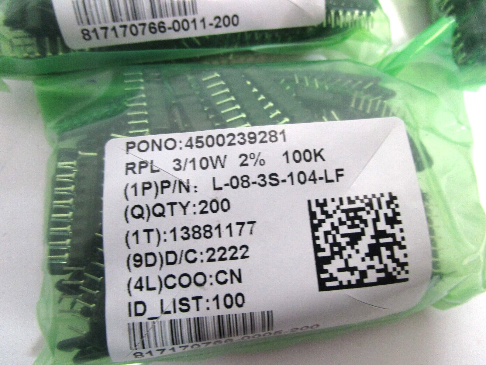  100K Ohm Resistor Network 3/10W 2% SIP-8 Array Bussed Type L83S104100K