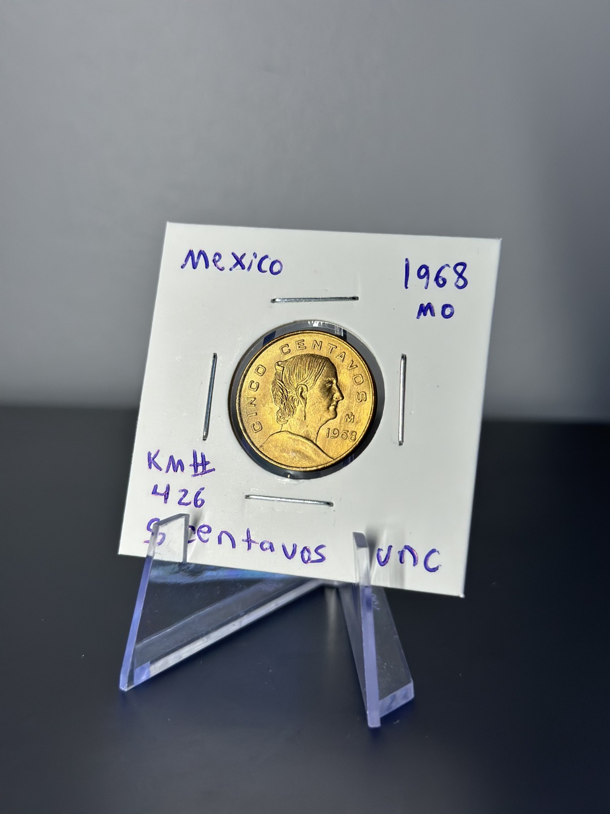 1968 Mo Mexico 5 Centavos UNC Coin KM# 426 Josefa Ortiz de Dominguez