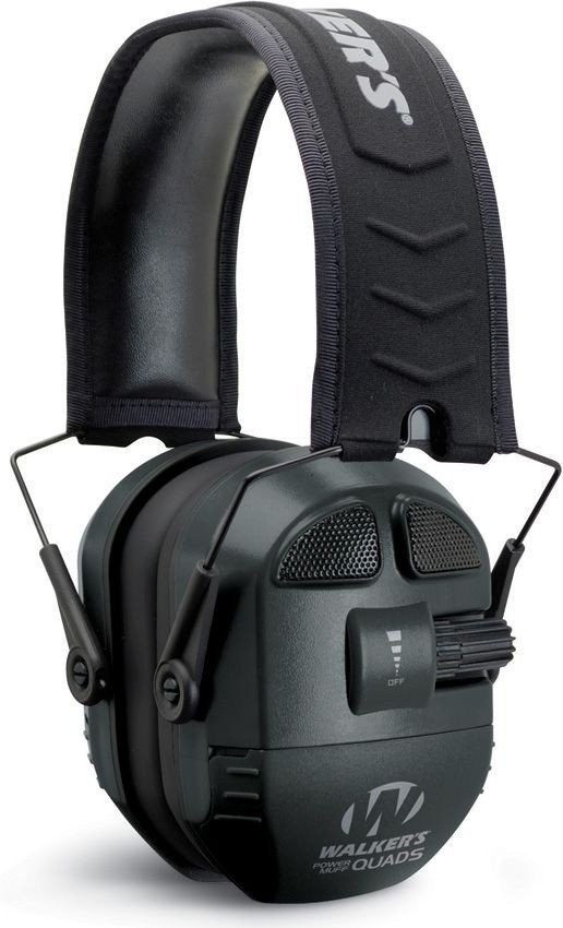 Walker\'s Game Ear Black Ultimate Power Muff Quads Earmuff - GWP-XPMQB