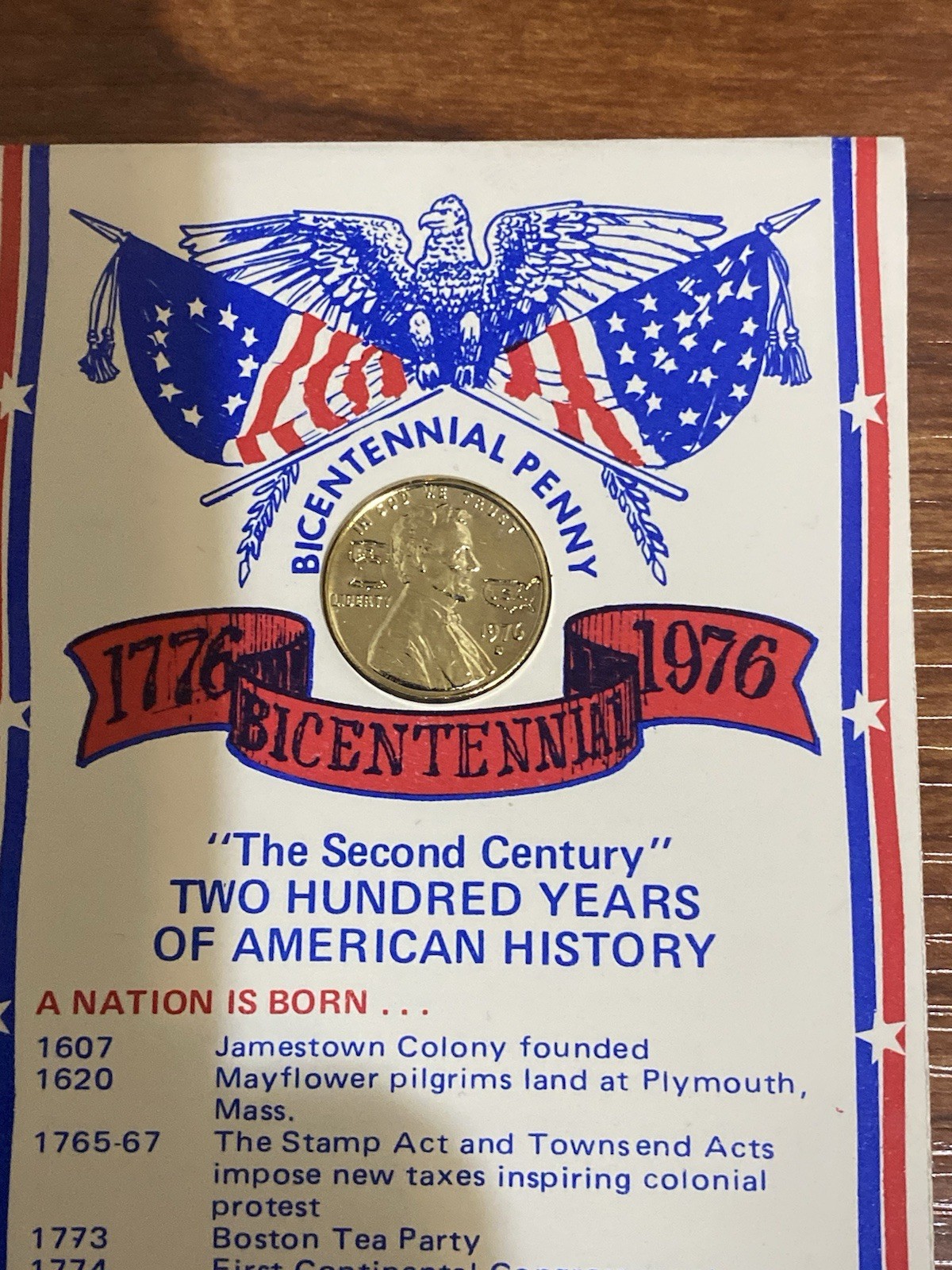 UNCIRCULATED Overstamped 1976 Lincoln penny Bicentennial Commemorative